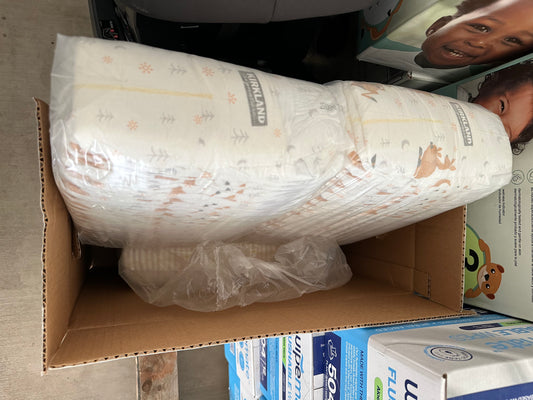 (Partial box - see pictures) size 5 costco diapers