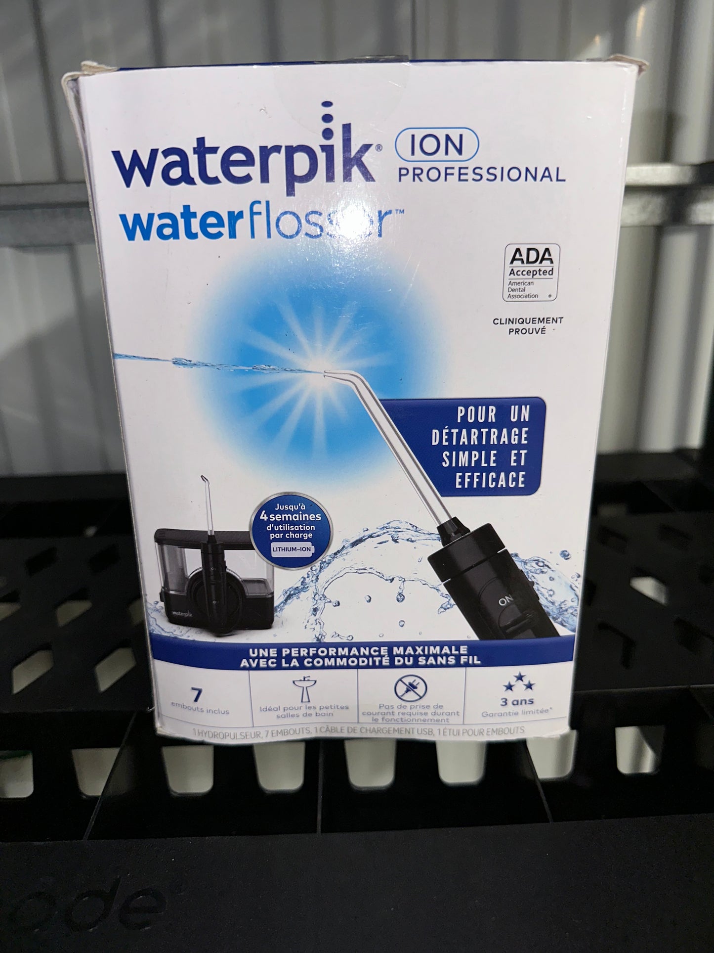 Waterpik ION Professional Water Flosser, Rechargeable and Portable for Teeth, Gums, Braces, 10 Settings, 7 Flossing Tips For Multiple Users And Needs, ADA Accepted, WF-12 Black, Packaging May Vary