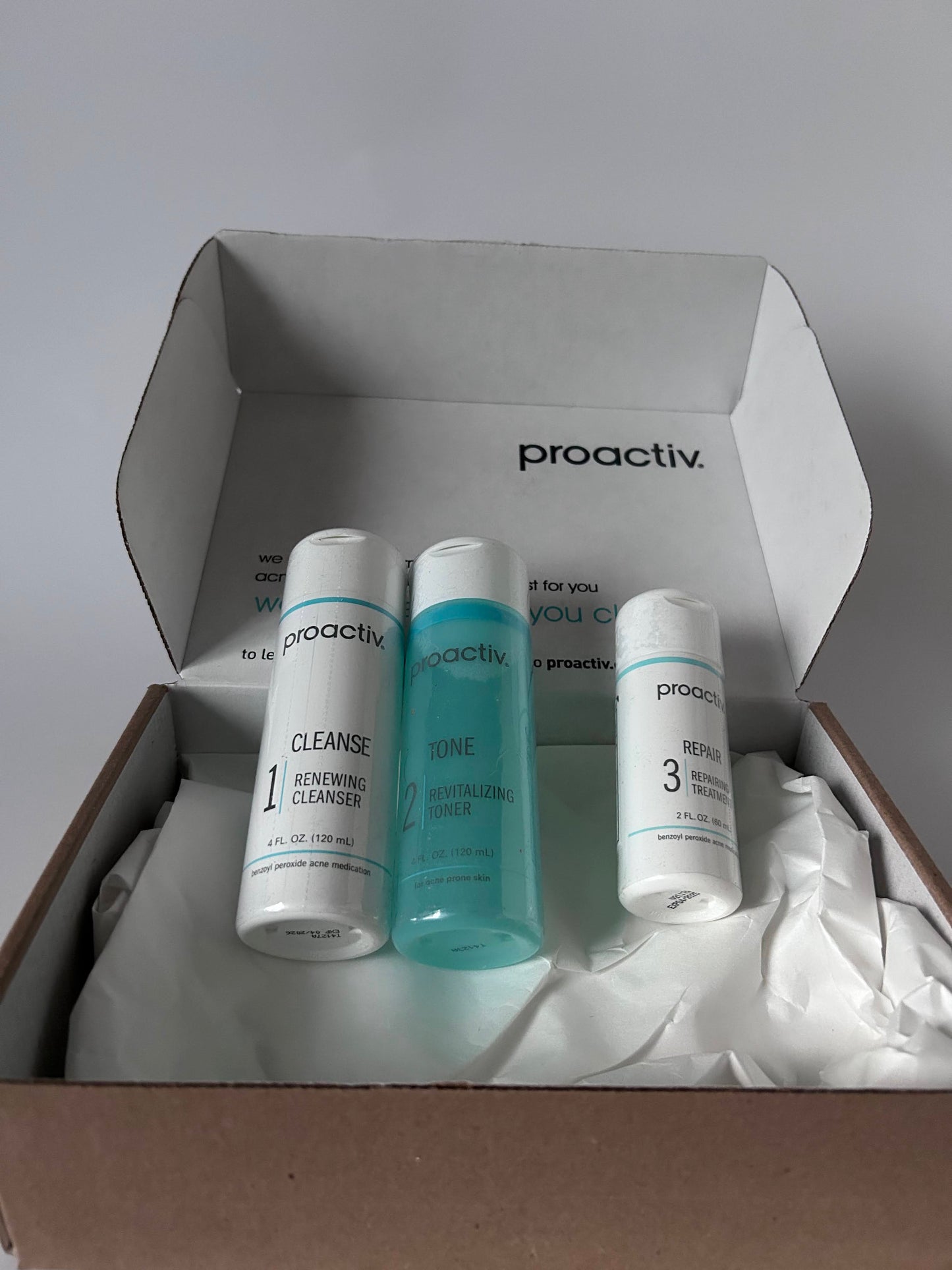 Proactiv 3 Step Acne Treatment - Benzoyl Peroxide Face Wash, Repairing Acne Spot Treatment for Face And Body, Exfoliating Toner - 60 Day Complete Acne Skin Care Kit,Multicolor