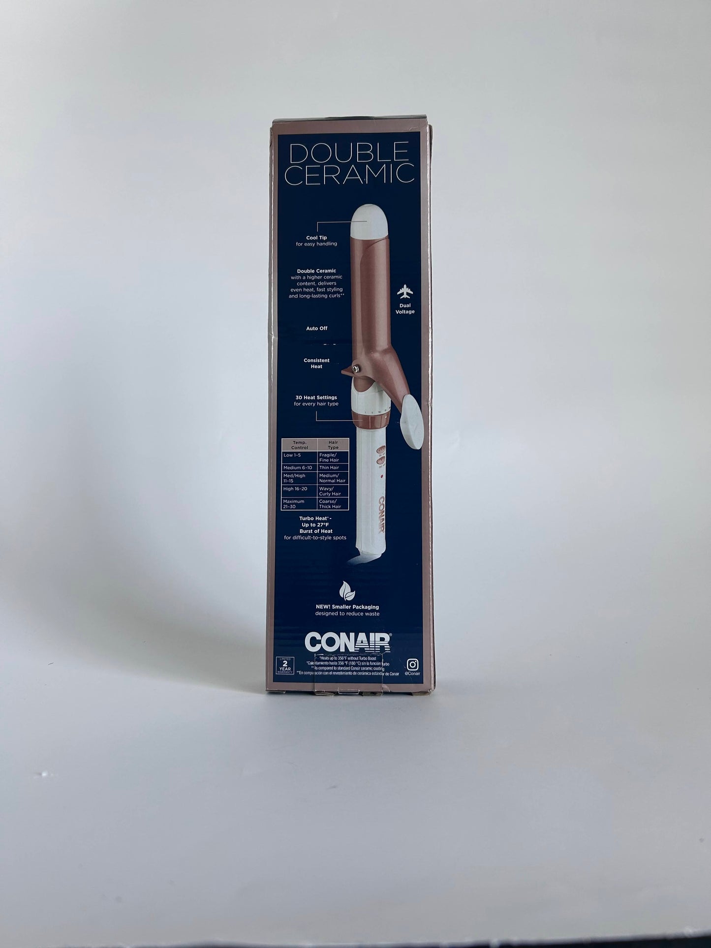 Conair Double Ceramic 1 1/4-Inch Curling Iron, 1 ¼ inch barrel produces loose curls, for use on medium and long hair