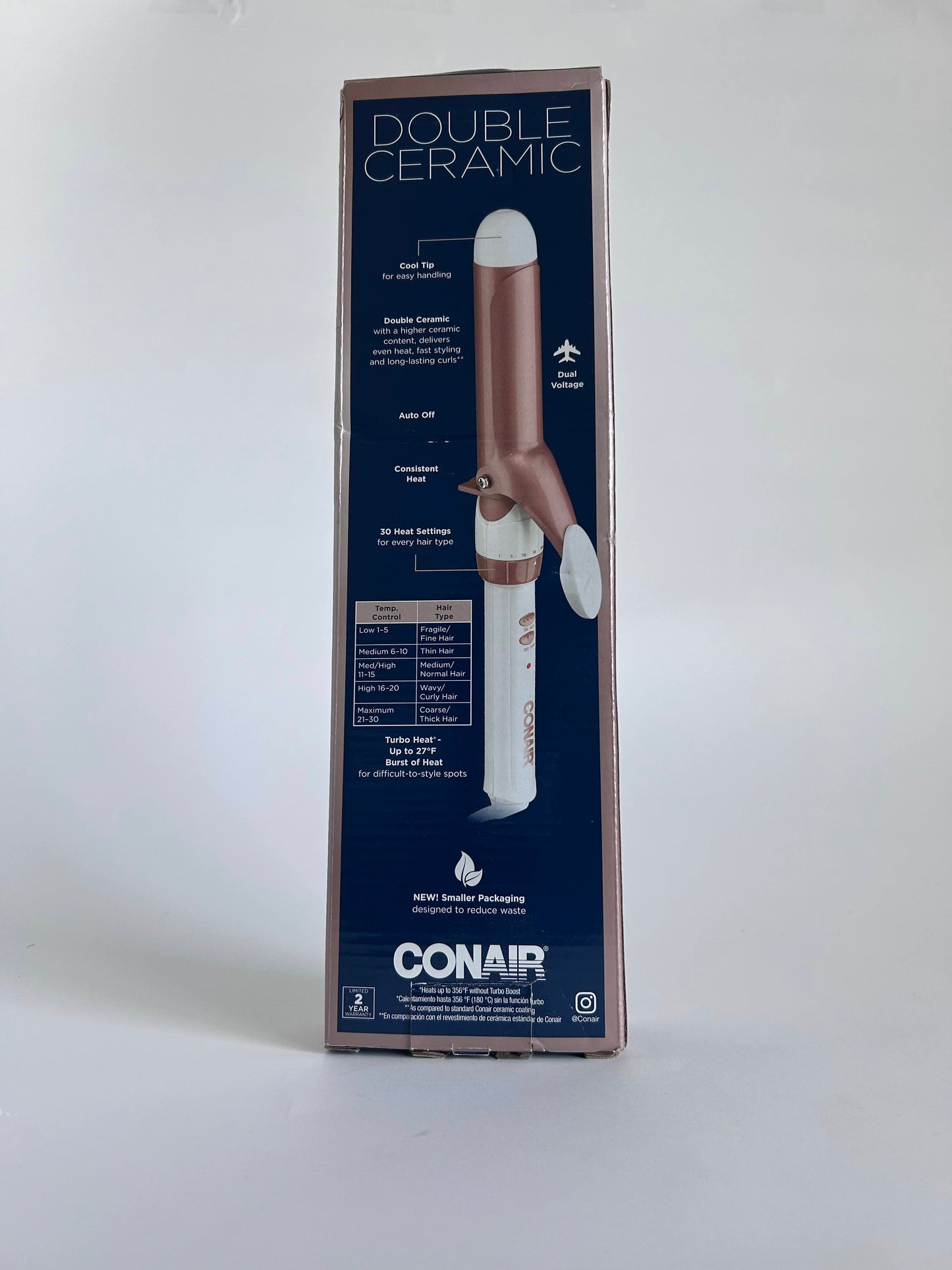 Conair Double Ceramic 1 1/4-Inch Curling Iron, 1 ¼ inch barrel produces loose curls, for use on medium and long hair