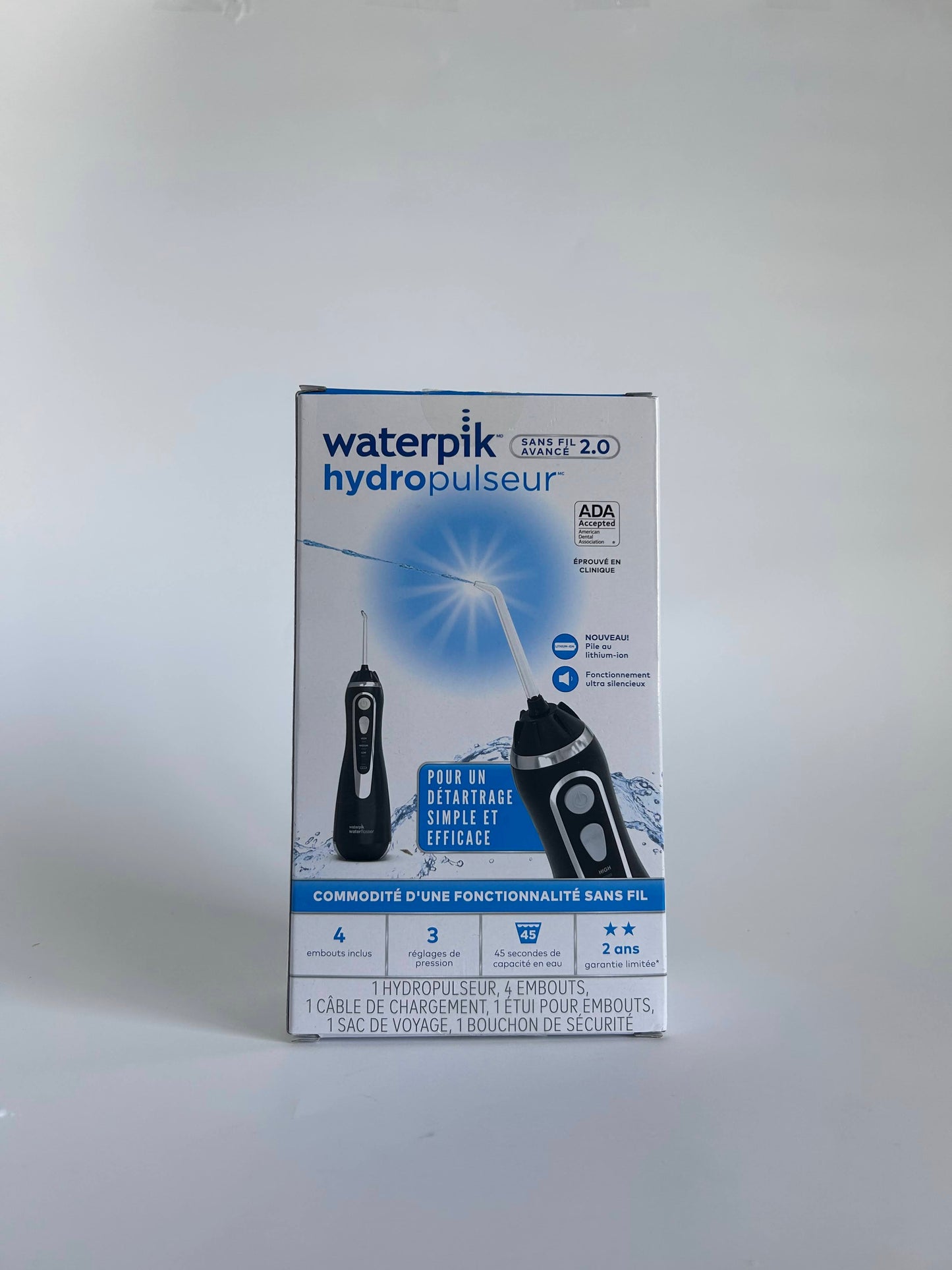 Waterpik Cordless Advanced 2.0 Water Flosser For Teeth, Gums, Braces, Dental Care. 4 Tips, ADA Accepted, Black
