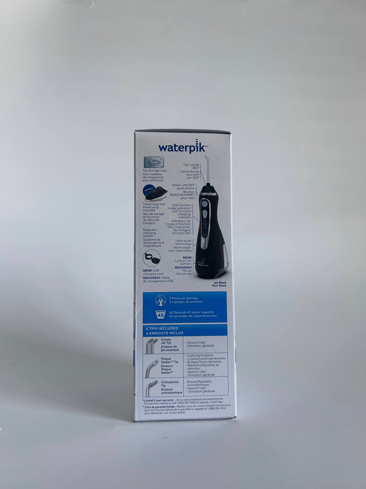 Waterpik Cordless Advanced 2.0 Water Flosser For Teeth, Gums, Braces, Dental Care. 4 Tips, ADA Accepted, Black