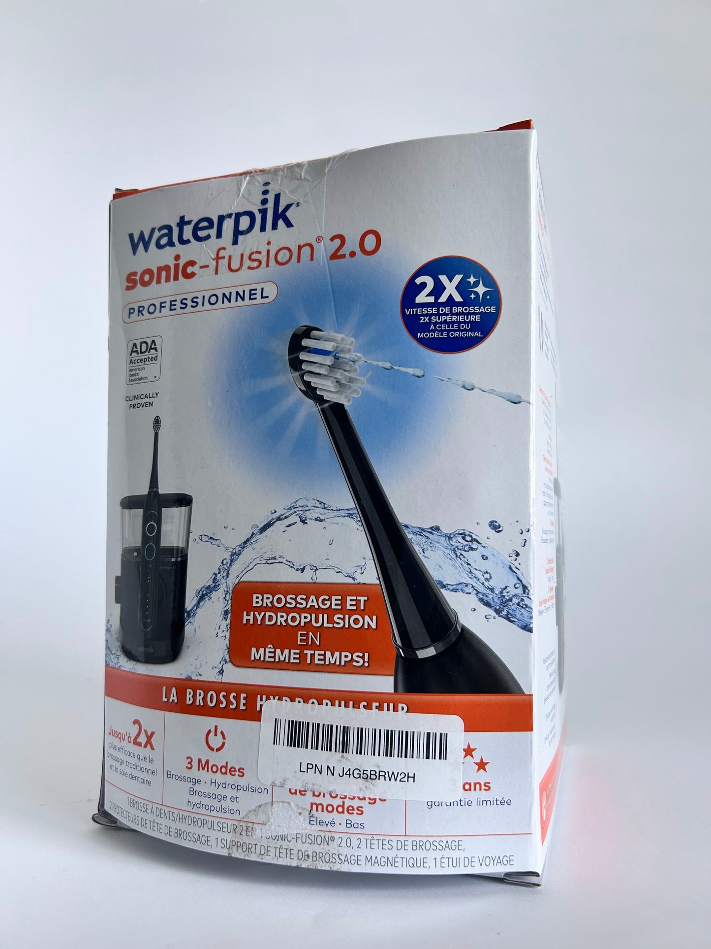 Waterpik Sonic-Fusion 2.0 Professional Flossing Toothbrush, Electric Toothbrush and Water Flosser Combo In One, Black