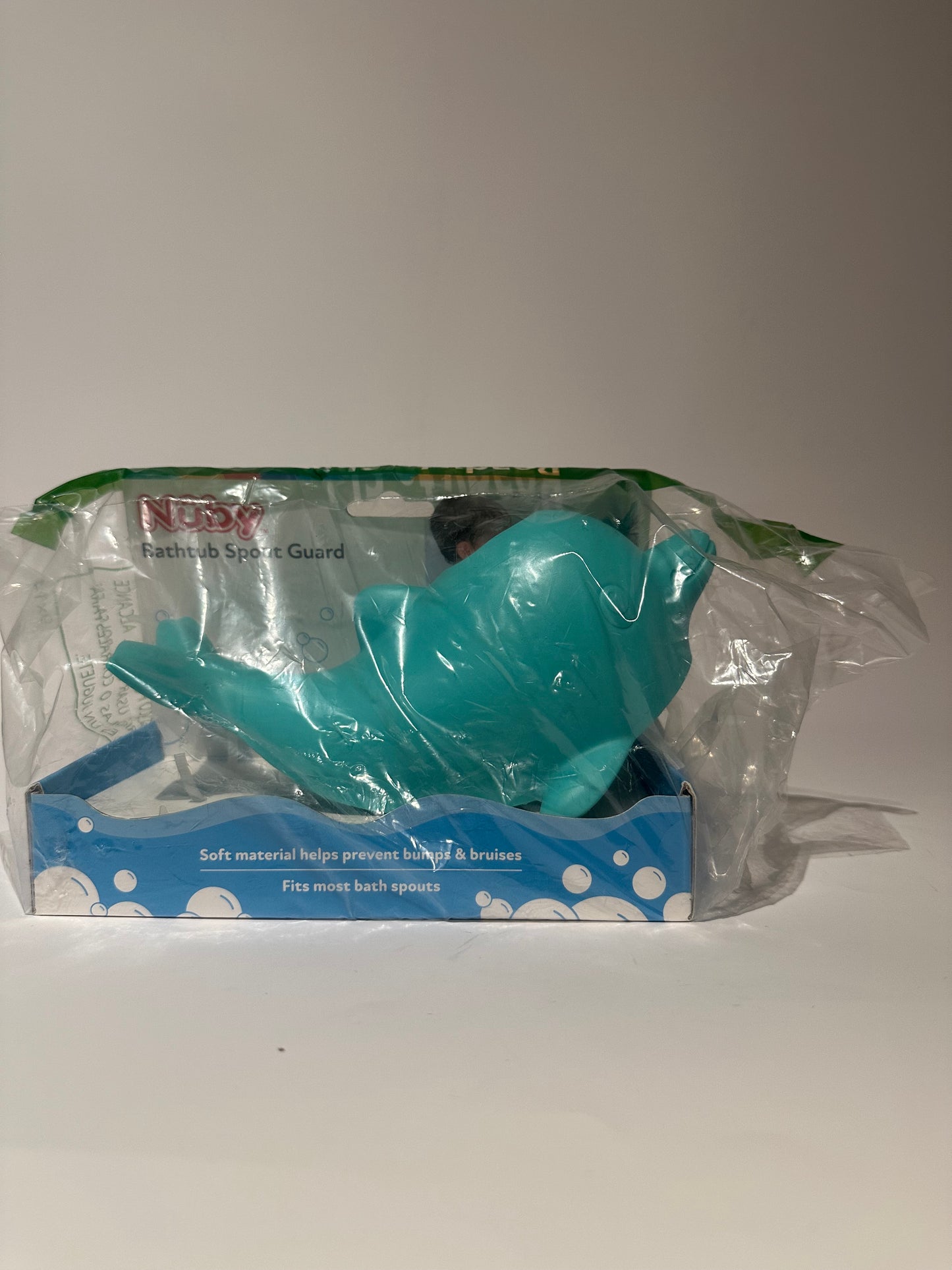 Nuby Bathtub Safety Spout Guard - Compatible with Most Standard Faucets - Bath Toys - Dolphin