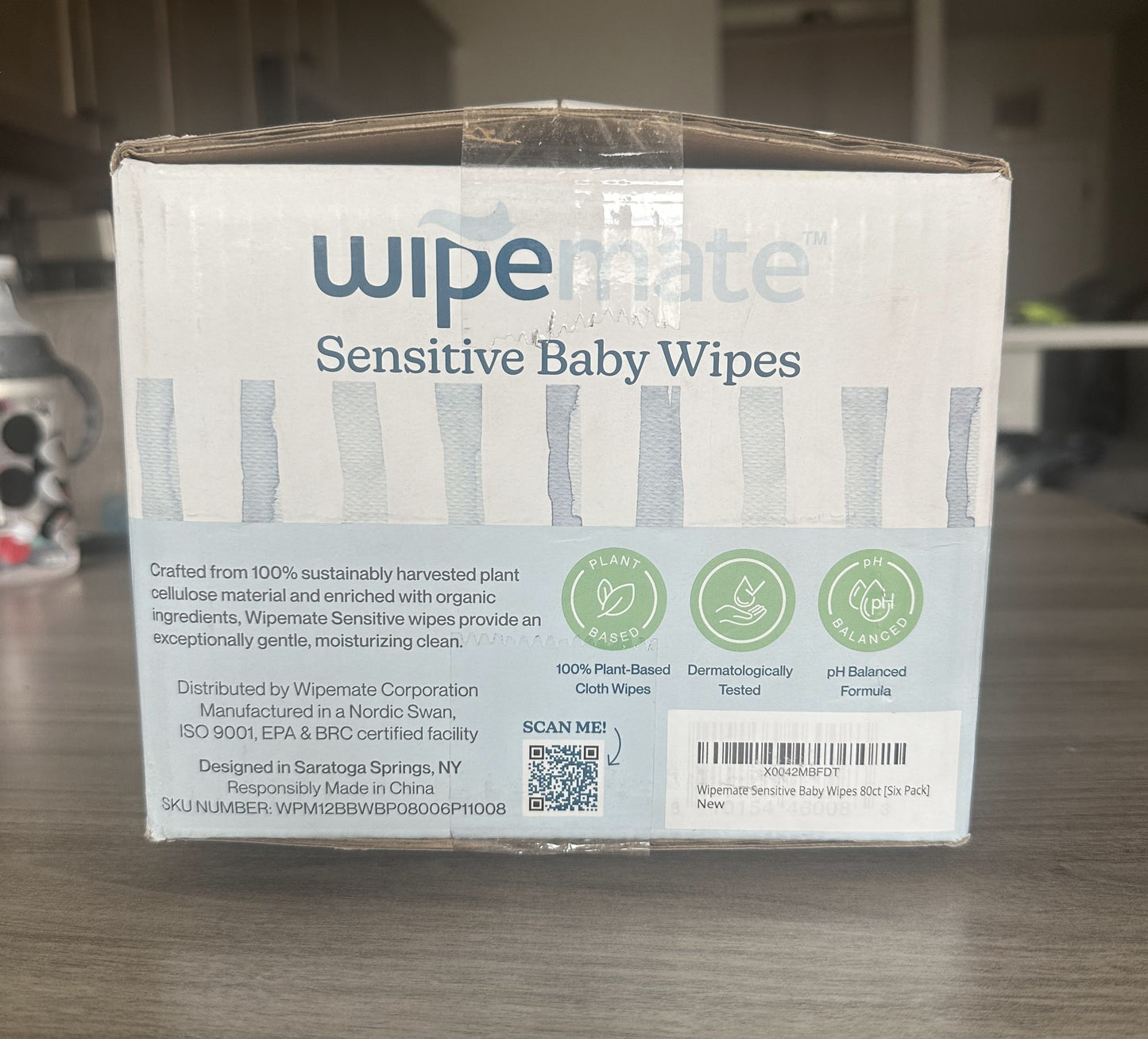 Wipemate Sensitive Baby Wipes, 6 Flip-Top Packs (480 Count)