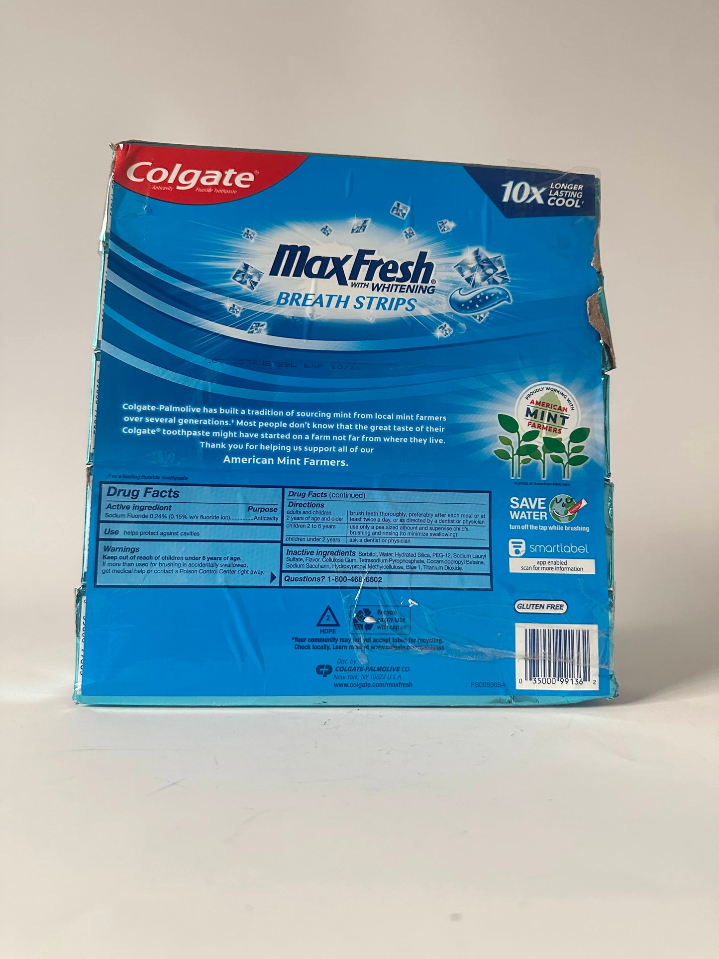 Colgate Max Fresh with Whitening Breath Strips, Cool Mint, 5-Pack 7.3 Ounces
