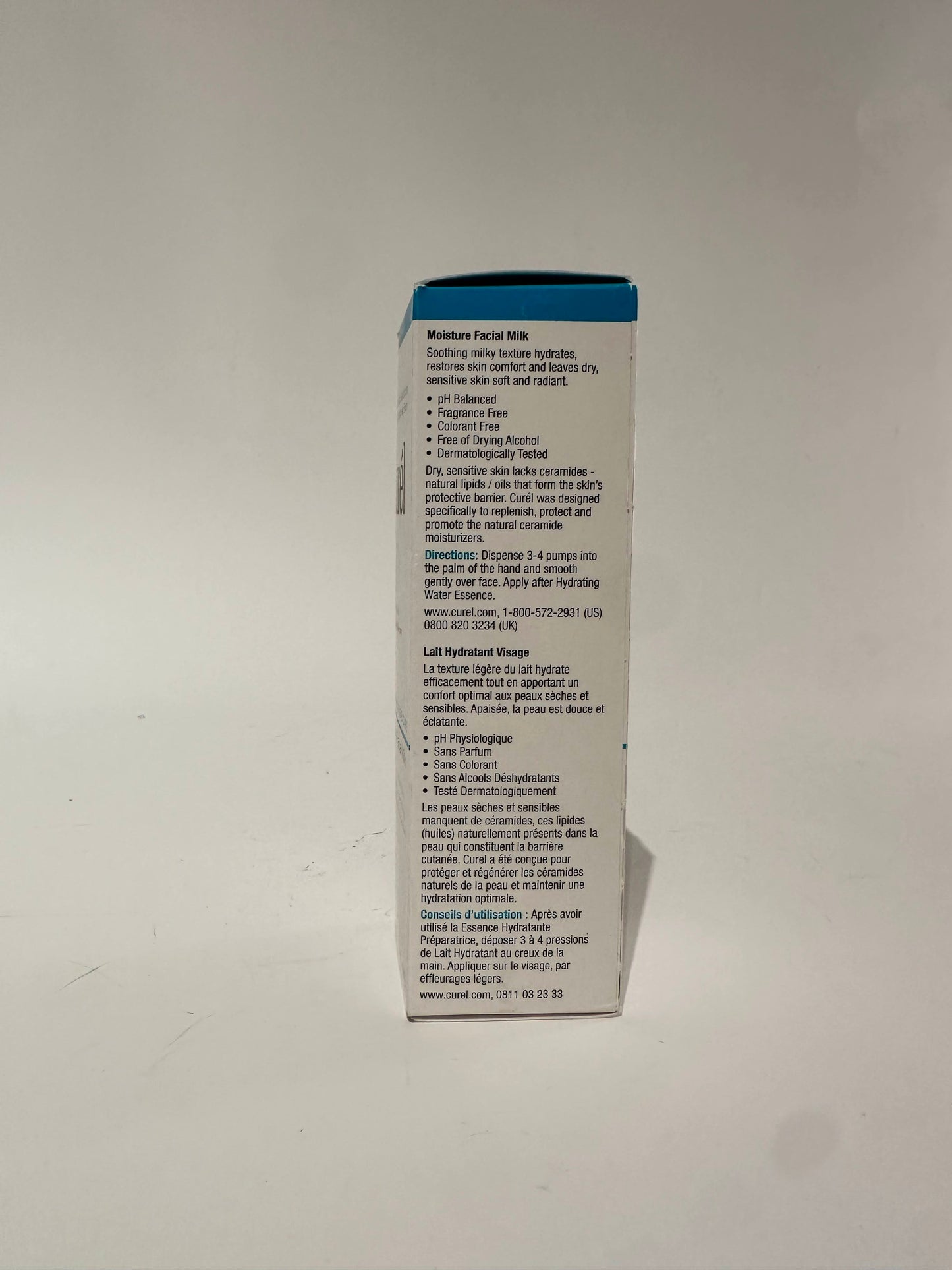 Curel Japanese Skin Care Moisture Facial Milk Moisturizer, Daily Face Lotion for Dry Sensitive Skin, pH Balanced, Unscented Advanced Ceramide Care Face Cream without Drying Alcohols, 4 oz