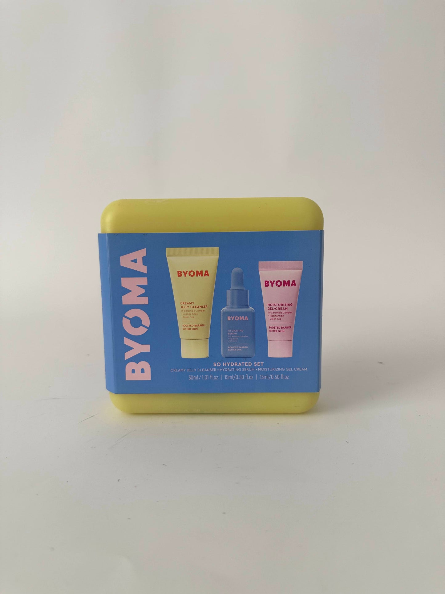 BYOMA So Hydrating Set - Barrier Repair Skincare Set - Creamy Jelly Cleanser, Hydrating Face Serum & Ceramide Face Moisturizer for Dry Skin - Anti Wrinkle, Alcohol Free Skin Care - 30ml, 15ml, 15ml