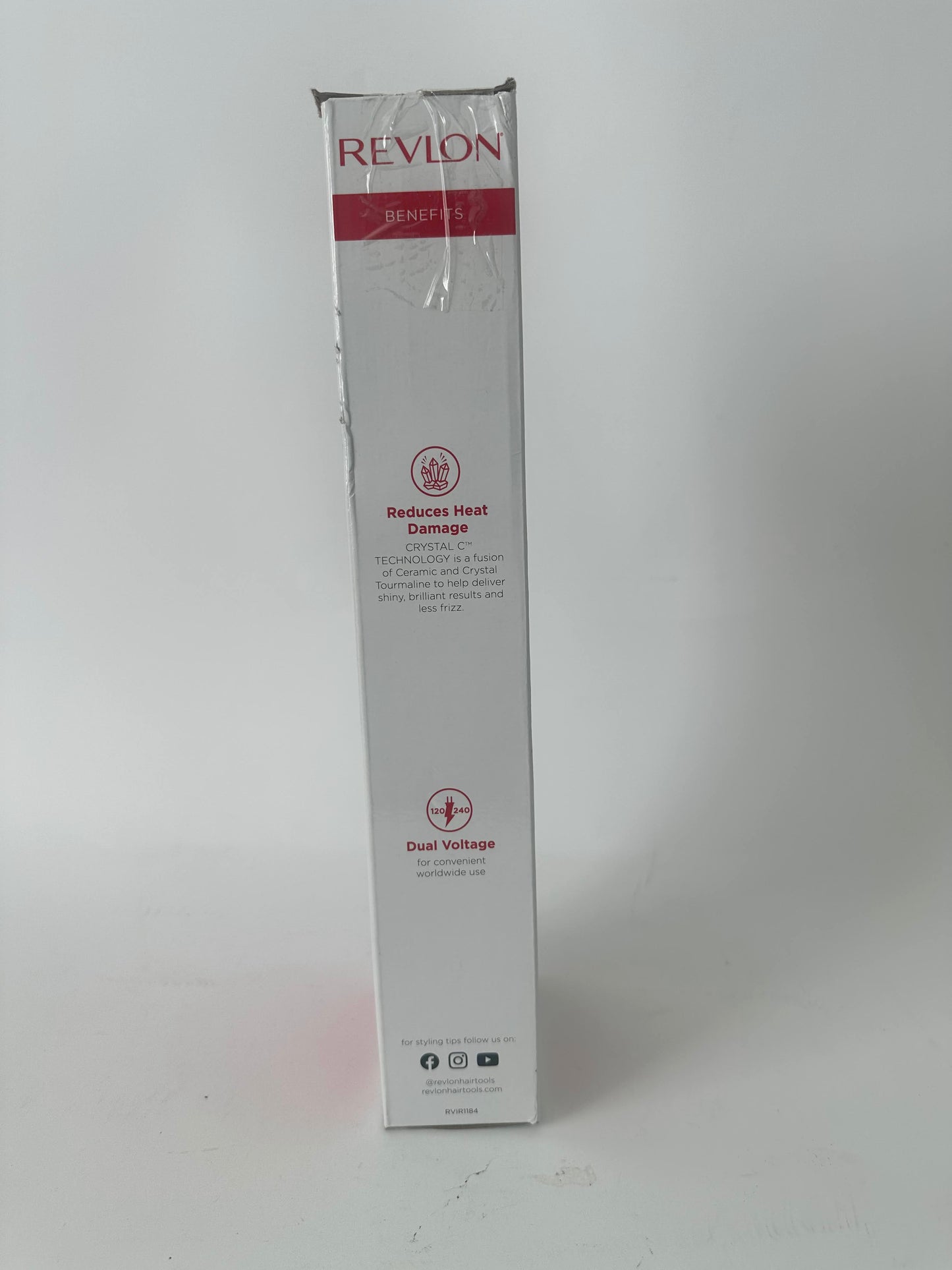 Revlon Crystal C + Ceramic Hair Curling Iron | Long-Lasting Shine and Less Frizz, (1 in)