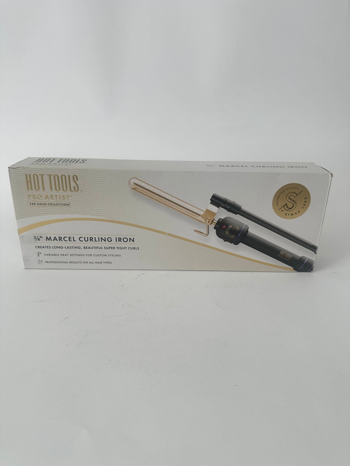 Hot Tools Pro Artist 24K Gold Marcel Iron | Long Lasting Curls, Waves (3/4 in)