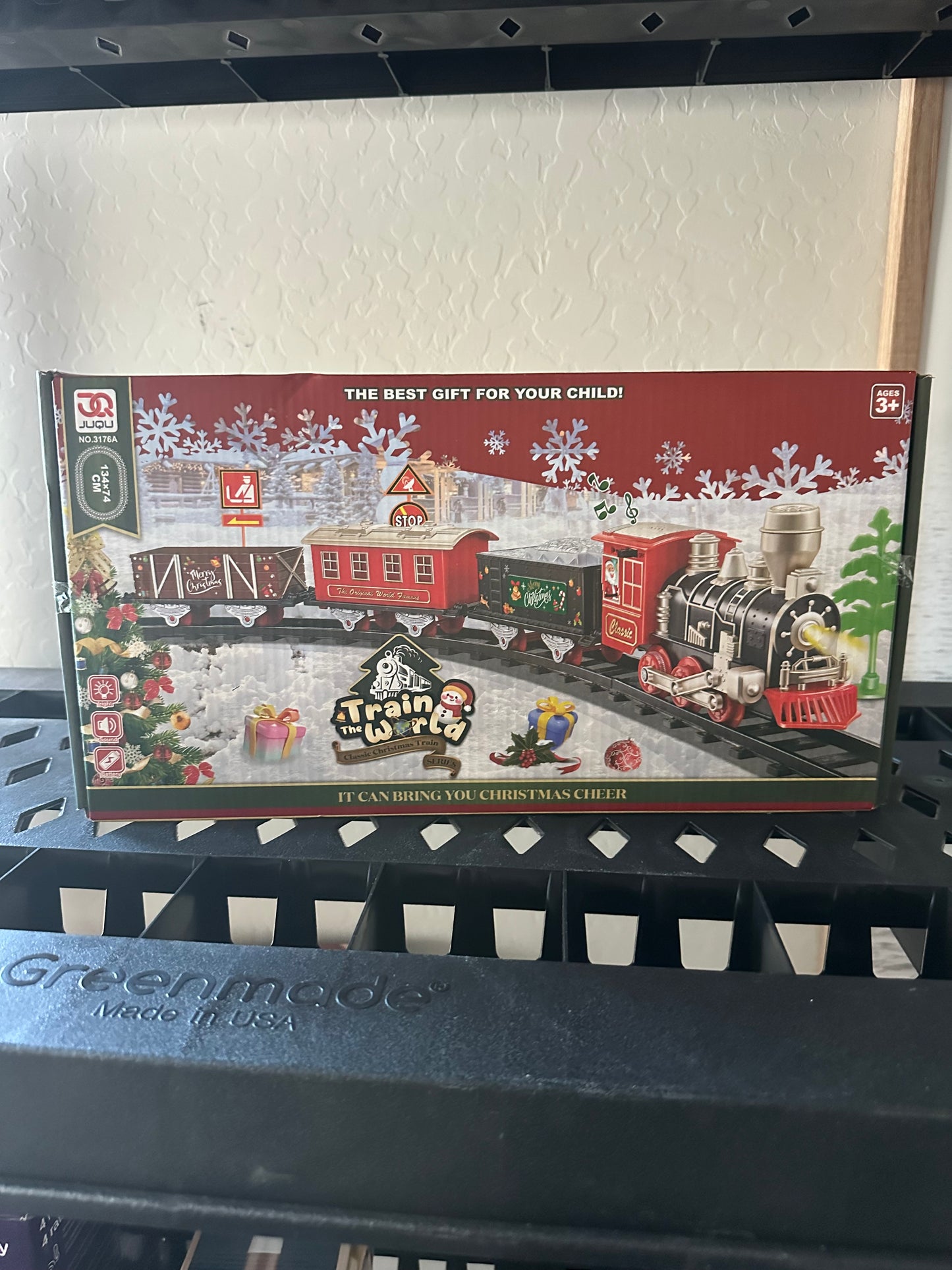 JUQU Electric Christmas Train Set for Kids Ages 4-8