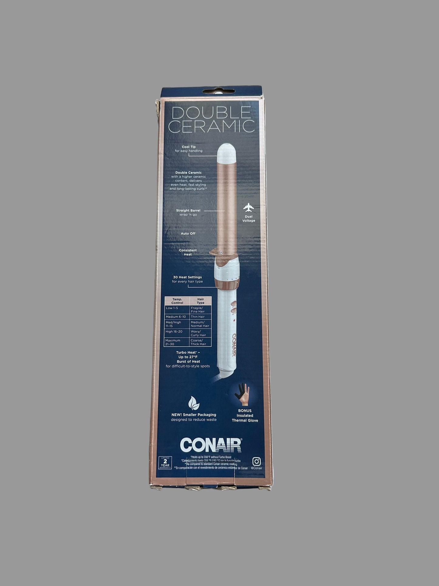 Conair Double Ceramic 1-Inch Curling Wand, Produces Flawless Waves