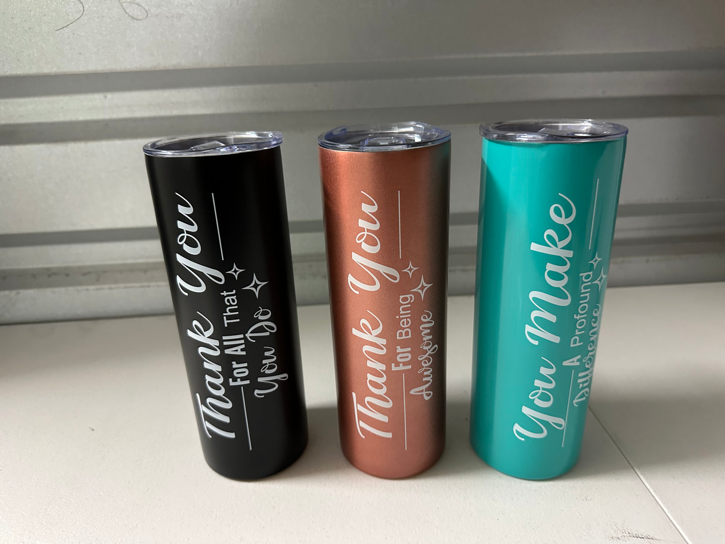 Thank You Gifts Appreciation Tumbler Employee Thank You for Being Awesome Stainless Steel Travel Tumbler 20 oz Graduation Gift Father Friends Mom Wife Coworker Women Men(Rose Gold, Mint, black 3 Sets)