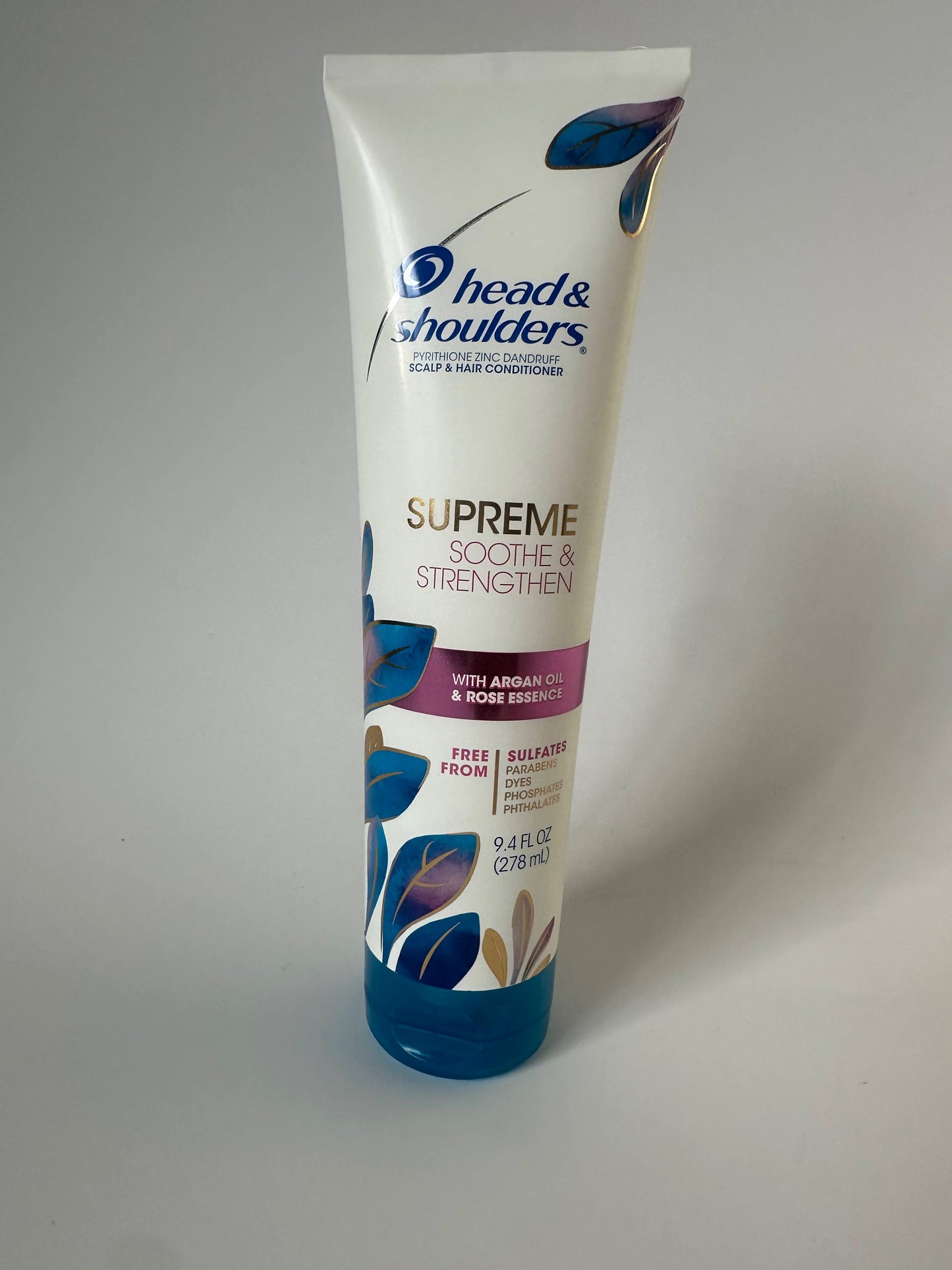 Head & Shoulders Supreme Sulfate Free Shampoo and Conditioner Set for Dry Scalp and Dandruff Treatment, Soothe and Strengthen with Argan Oil and Rose Essence