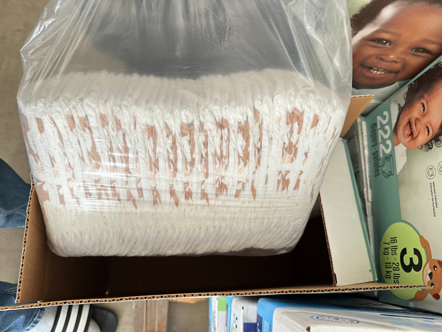 (Partial box - see pictures) size 5 costco diapers