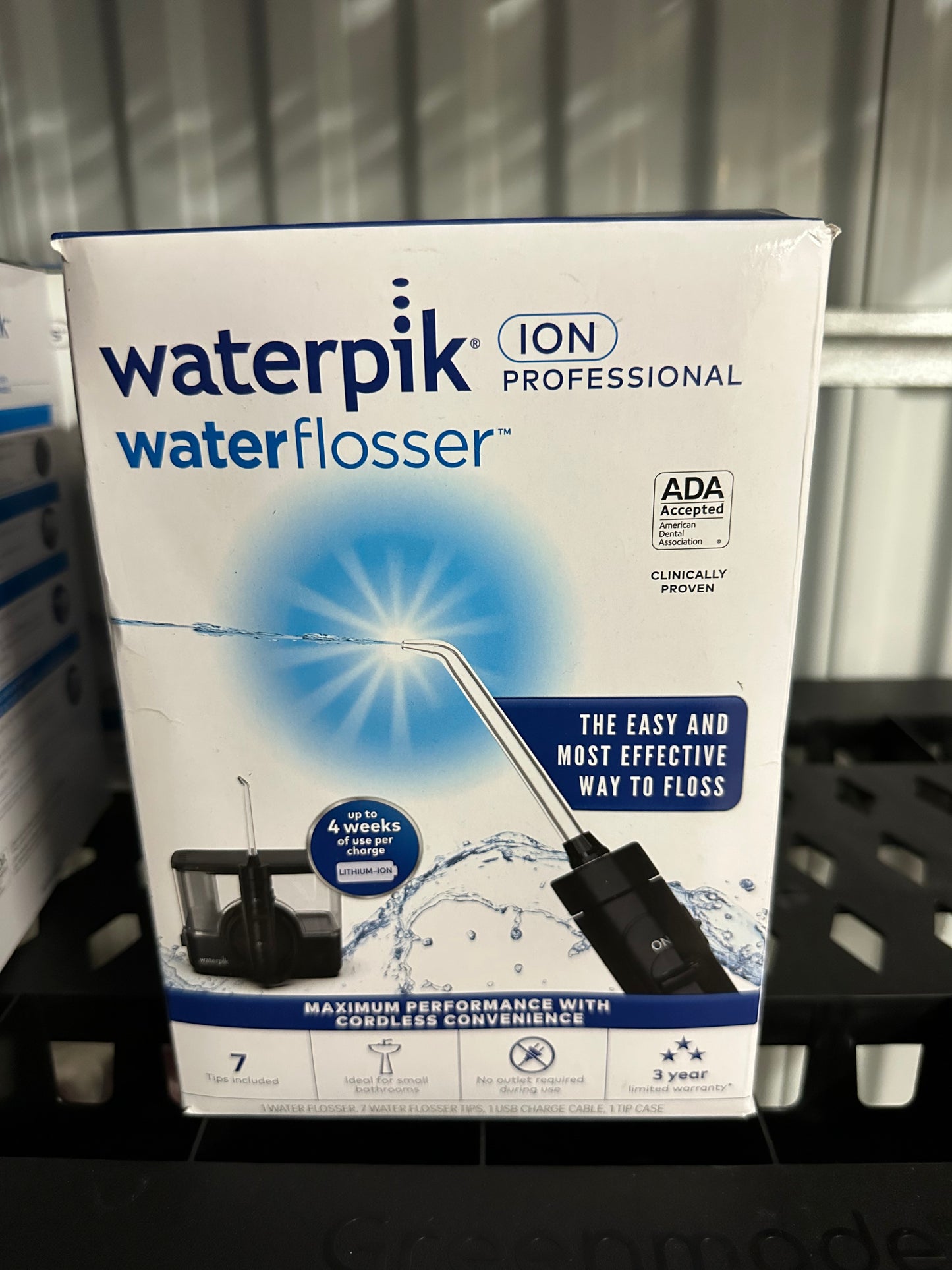 Waterpik ION Professional Water Flosser, Rechargeable and Portable for Teeth, Gums, Braces, 10 Settings, 7 Flossing Tips For Multiple Users And Needs, ADA Accepted, WF-12 Black, Packaging May Vary
