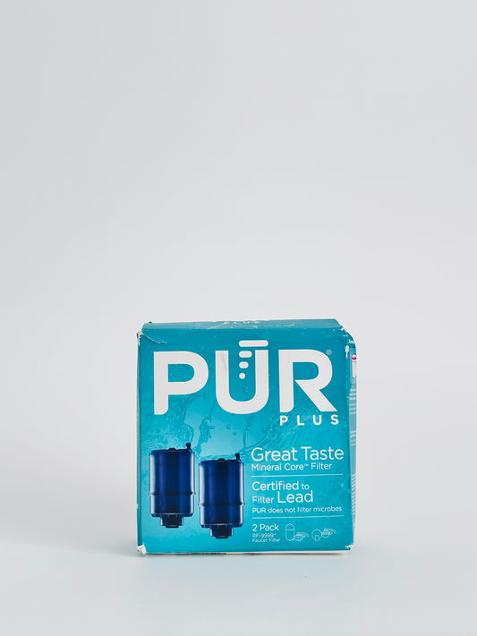 PUR PLUS Faucet Mount Replacement Filter 2-Pack, Genuine PUR Filter, 3-in-1 Powerful, Natural Mineral Filtration, Lead Removal, 6-Month Value, Blue (RF99992)