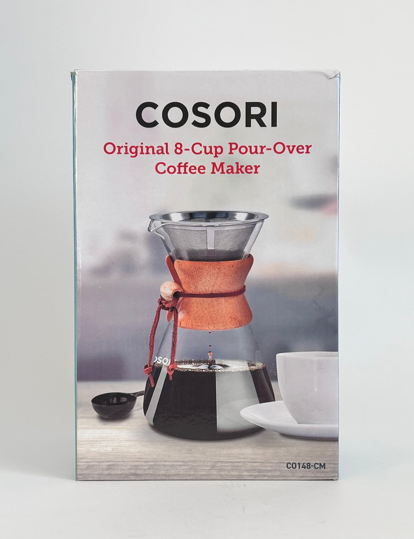 COSORI Pour Over Coffee Maker with Double Layer Stainless Steel Filter, 8-Cup, 34oz, Drip Coffee Maker, Coffee Dripper Brewer, High Heat Resistant Carafe, also for Camping, Hiking