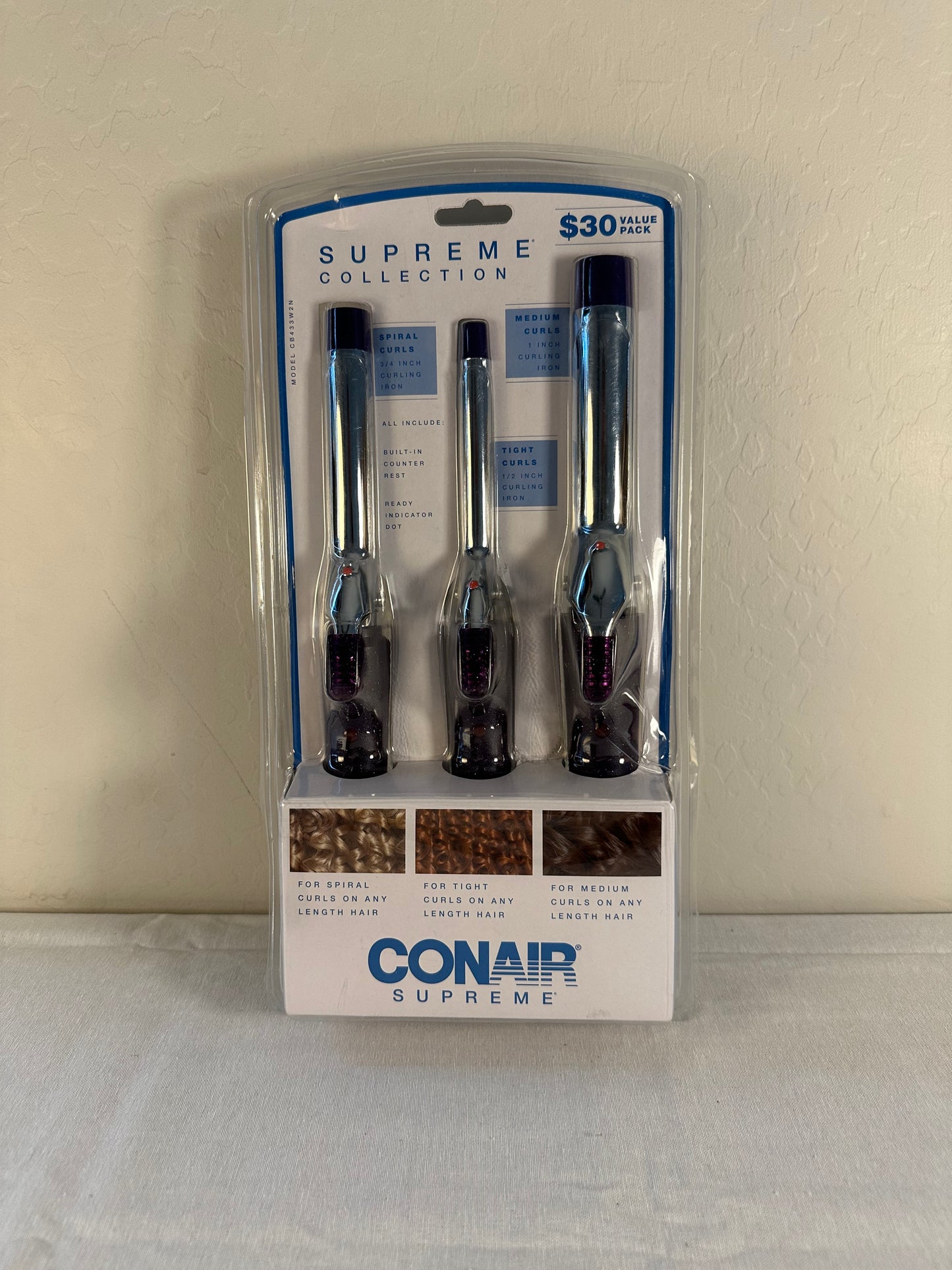 Conair Supreme Curling Iron Combo Pack, 1/2", 3/4", & 1", Set of 3