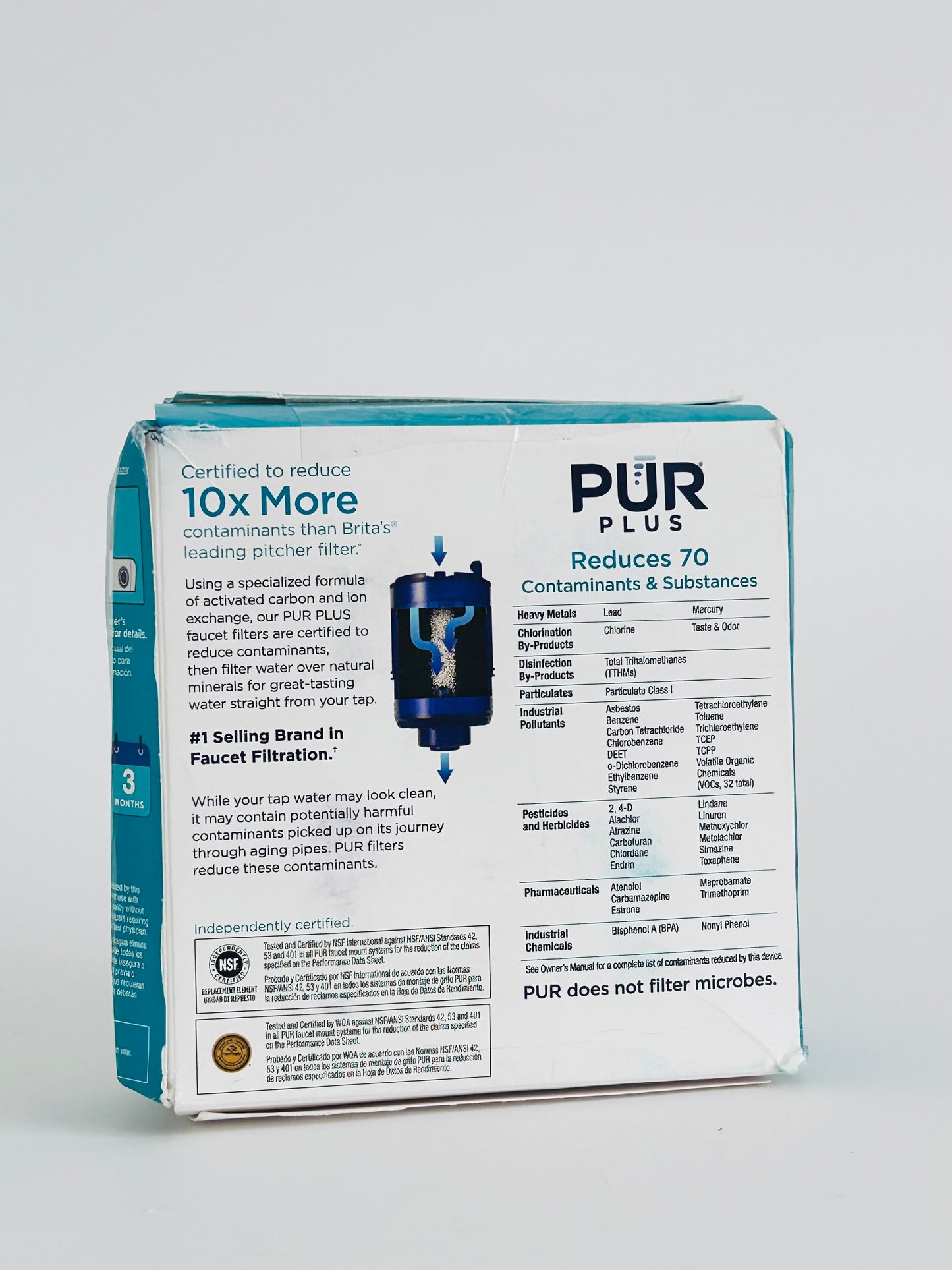 PUR PLUS Faucet Mount Replacement Filter 2-Pack, Genuine PUR Filter, 3-in-1 Powerful, Natural Mineral Filtration, Lead Removal, 6-Month Value, Blue (RF99992)