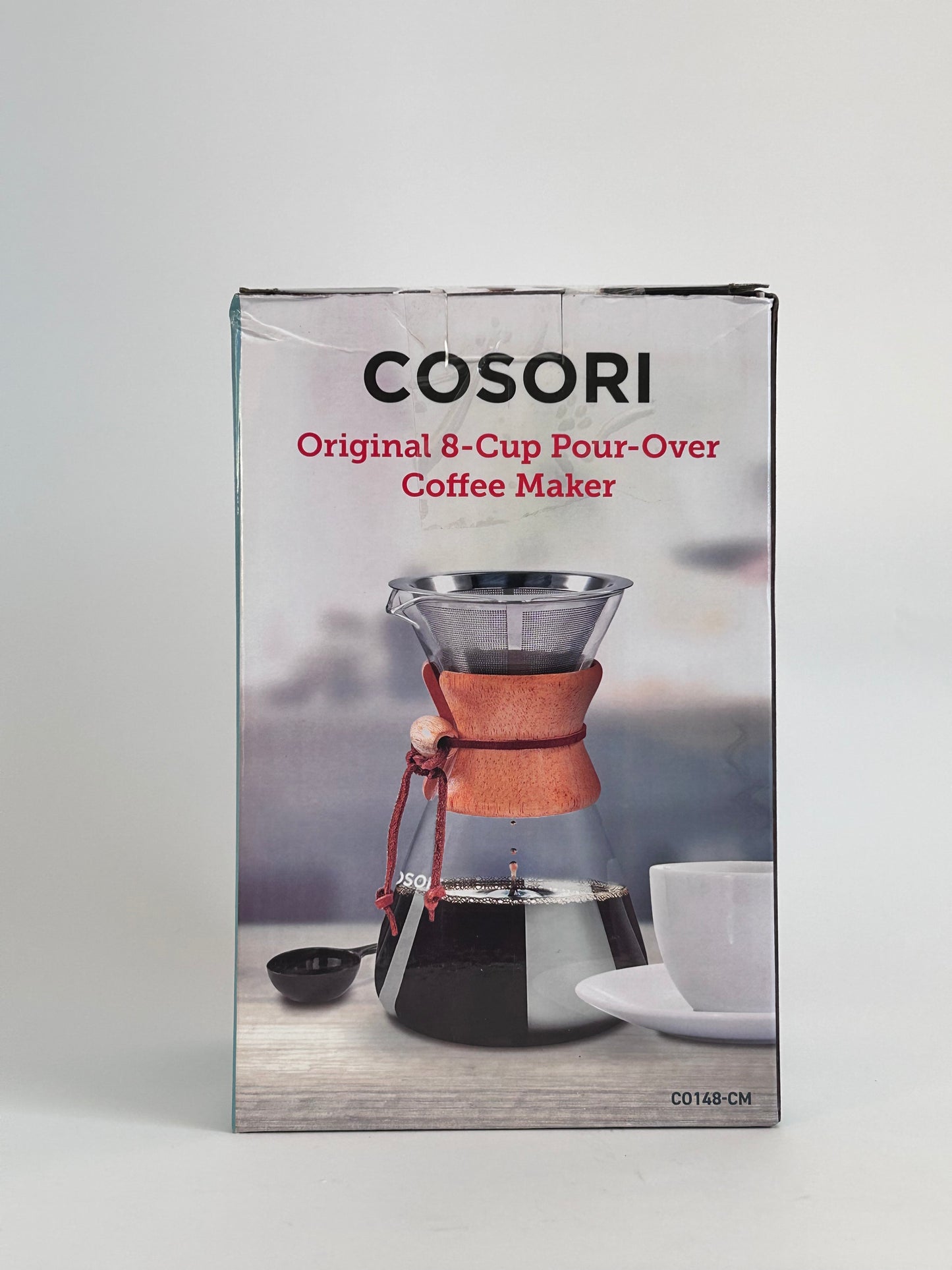 COSORI Pour Over Coffee Maker with Double Layer Stainless Steel Filter, 8-Cup, 34oz, Drip Coffee Maker, Coffee Dripper Brewer, High Heat Resistant Carafe, also for Camping, Hiking