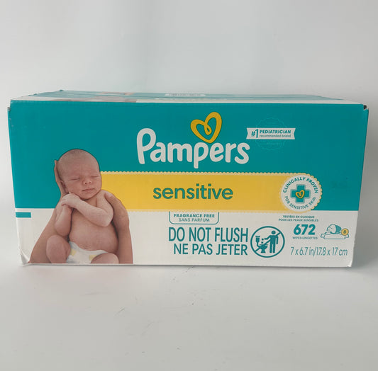 Pampers sensitive baby wipes, 672 count