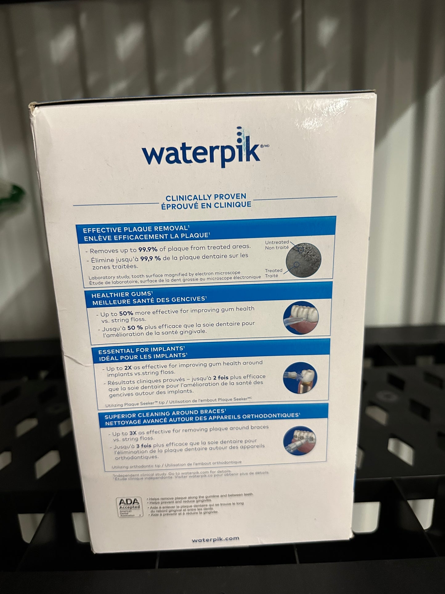 Waterpik Aquarius Water Flosser For Teeth Cleaning, Gums, Braces, Dental Care, Electric Power With 10 Settings, 7 Tips For Multiple Users And Needs, ADA Accepted, White WP-660, Packaging May Vary