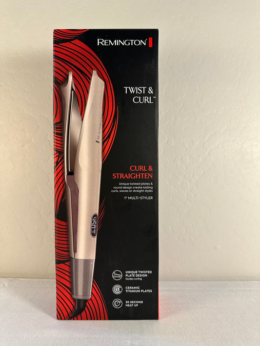 Remington Pro 1" Multi-Styler with Twist & Curl Technology, Straightener and Curling Iron in one tool, Color Care Protection, Champagne