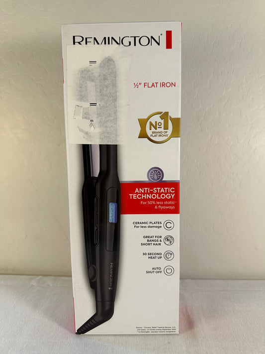 Remington 1/2" Flat Iron, Hair Straightener with Anti-Static Technology, 15-Second Heat Up & 60 Minute Auto Shut Off, 30% Longer Ceramic Floating Plates, Titanium + Ceramic Coating
