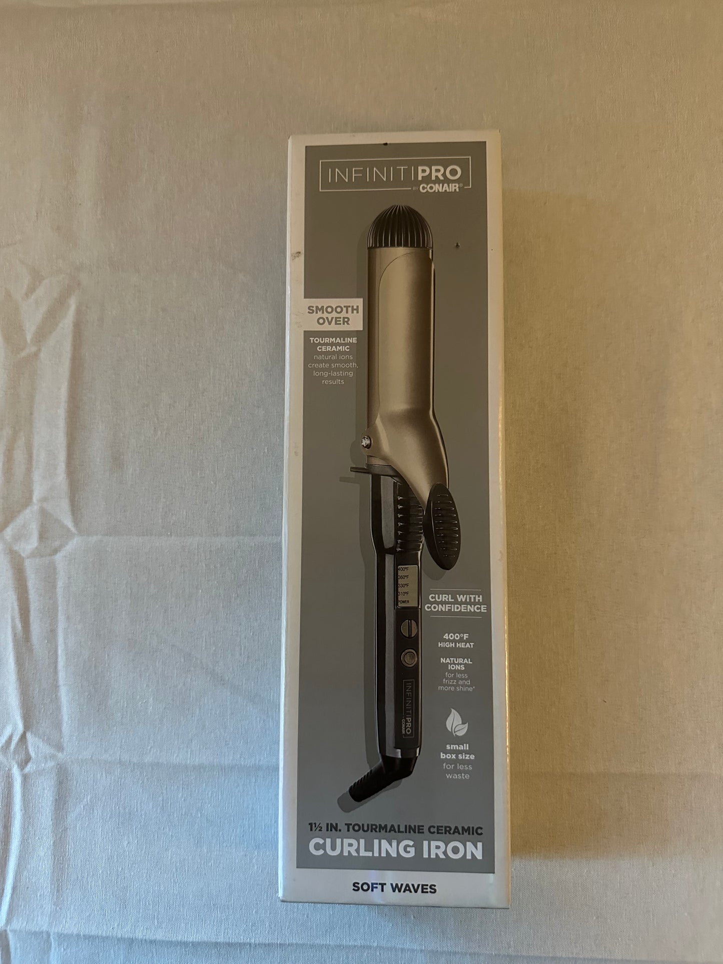 CONAIR INFINITIPRO Tourmaline 1 1/2-Inch Ceramic Curling Iron, 1 ½ inch barrel produces soft waves – for use on medium and long hair