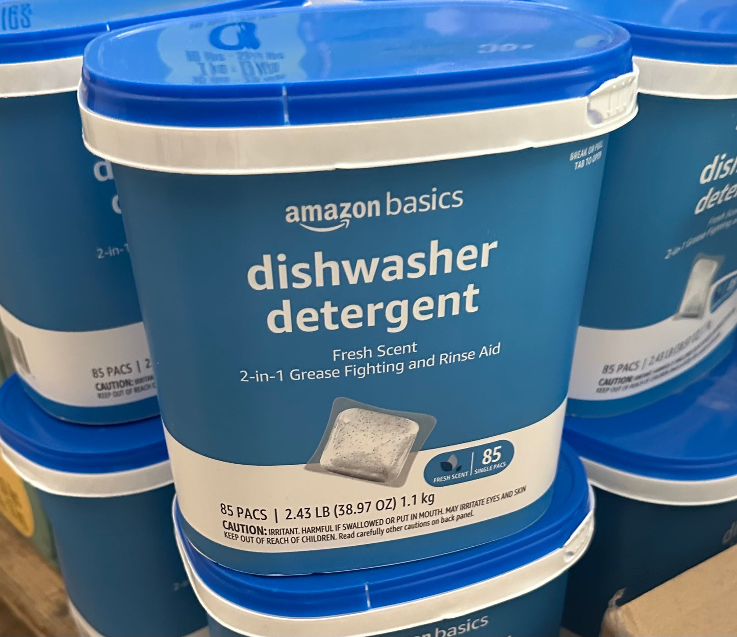 Amazon basics dishwasher detergent 70-85 packs