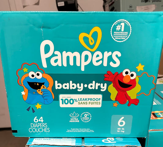 Pampers baby dry diapers size 6 - 64 count