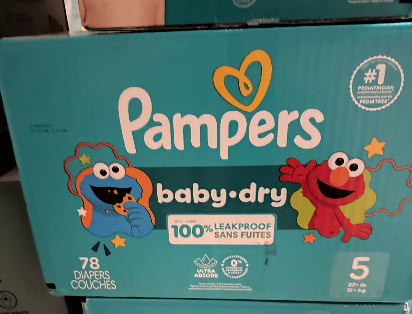 Pampers baby dry size 5 diapers, 78 count