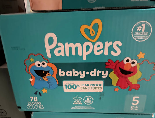Pampers baby dry size 5 diapers, 78 count