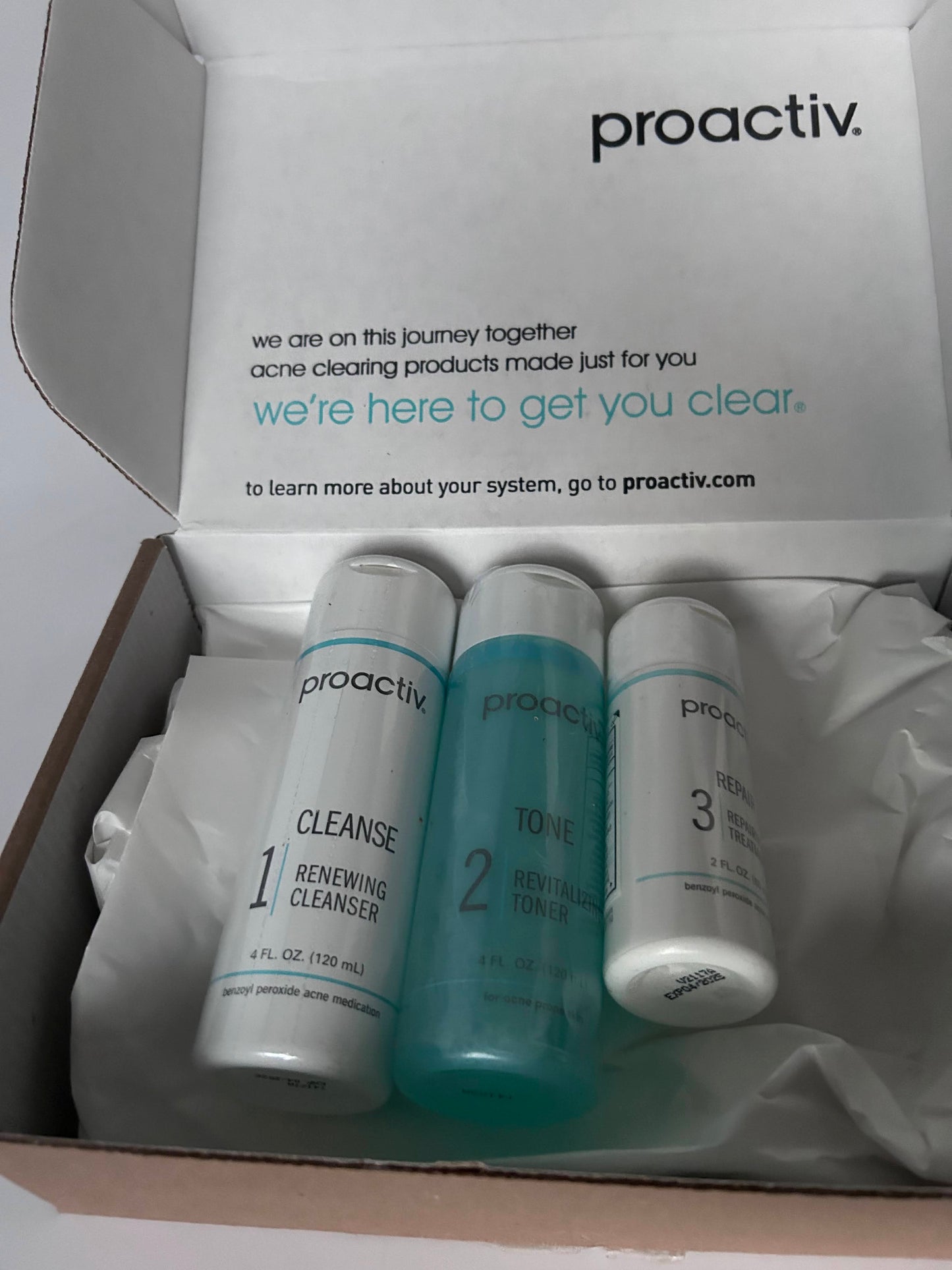 Proactiv 3 Step Acne Treatment - Benzoyl Peroxide Face Wash, Repairing Acne Spot Treatment for Face And Body, Exfoliating Toner - 60 Day Complete Acne Skin Care Kit,Multicolor