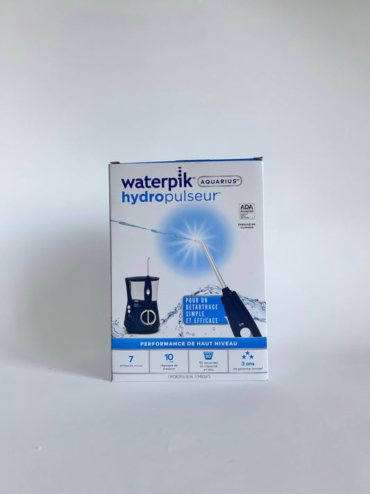Waterpik Aquarius Water Flosser Professional For Teeth, Gums, Braces, Dental Care, Electric Power With 10 Settings, 7 Tips For Multiple Users And Needs, ADA Accepted, Blue WP-663, Packaging May Vary