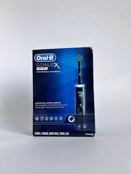 Oral-B Genius X Limited Rechargeable Electric Toothbrush with 1 Replacement Brush Head, Travel Case, Midnight Black