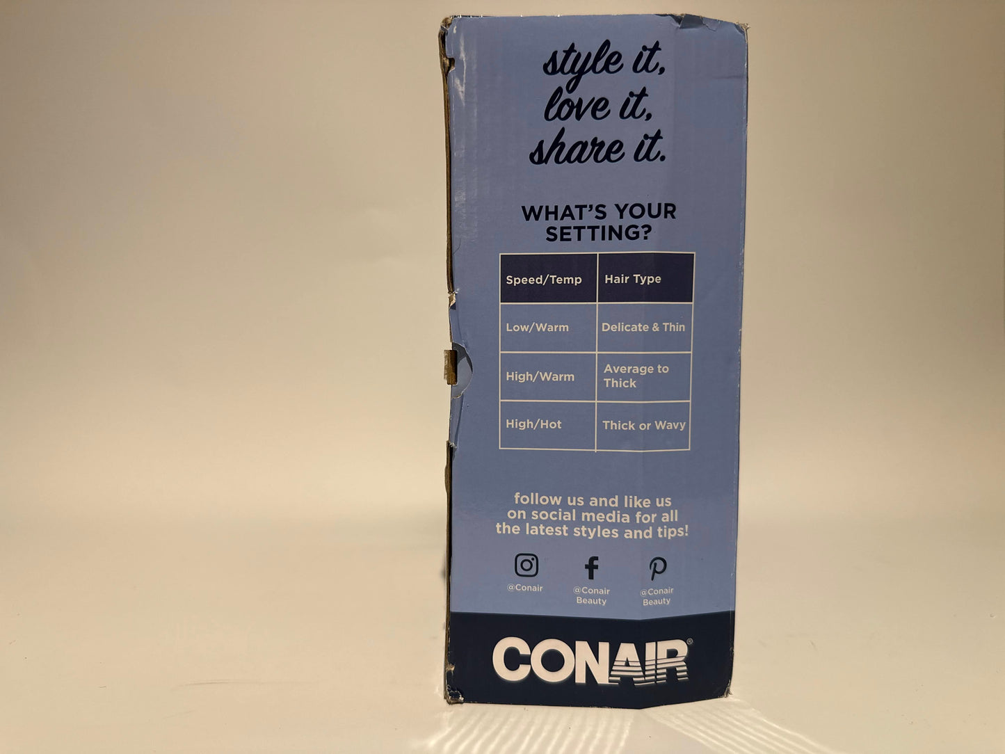 Conair 1875 Watt Turbo Hair Dryer, Blue/Black