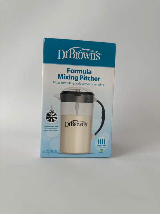 Dr. Brown's Baby Formula Mixing Pitcher with Adjustable Stopper, Locking Lid, & No Drip Spout, 32oz, BPA Free, Teal