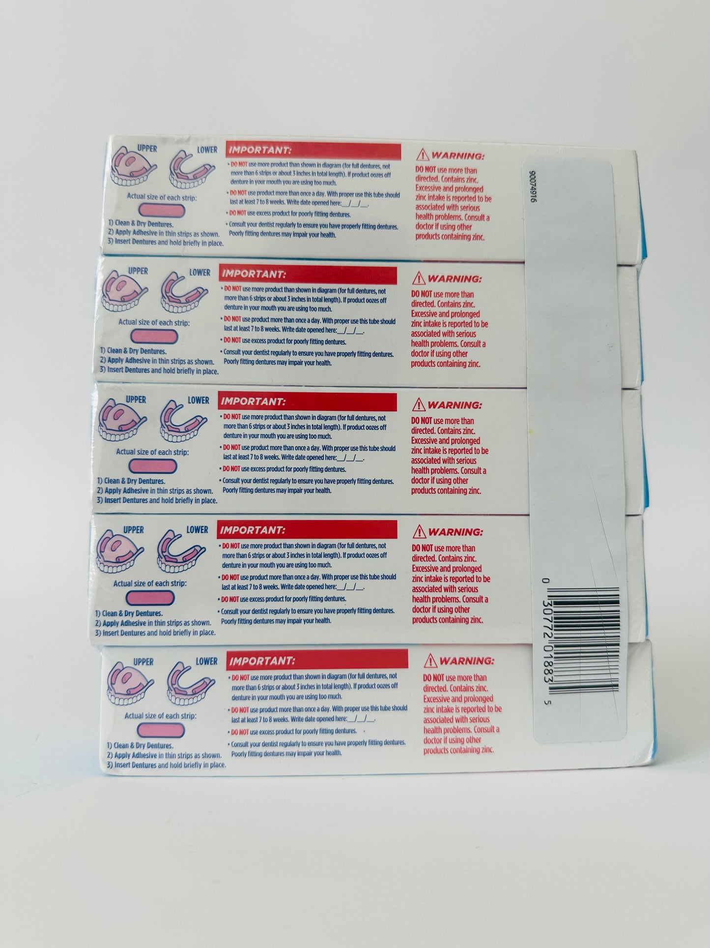 Fixodent Original Secure Denture Adhesive Cream for Full and Partial Denture Wearers, 2.4oz (Pack of 5)