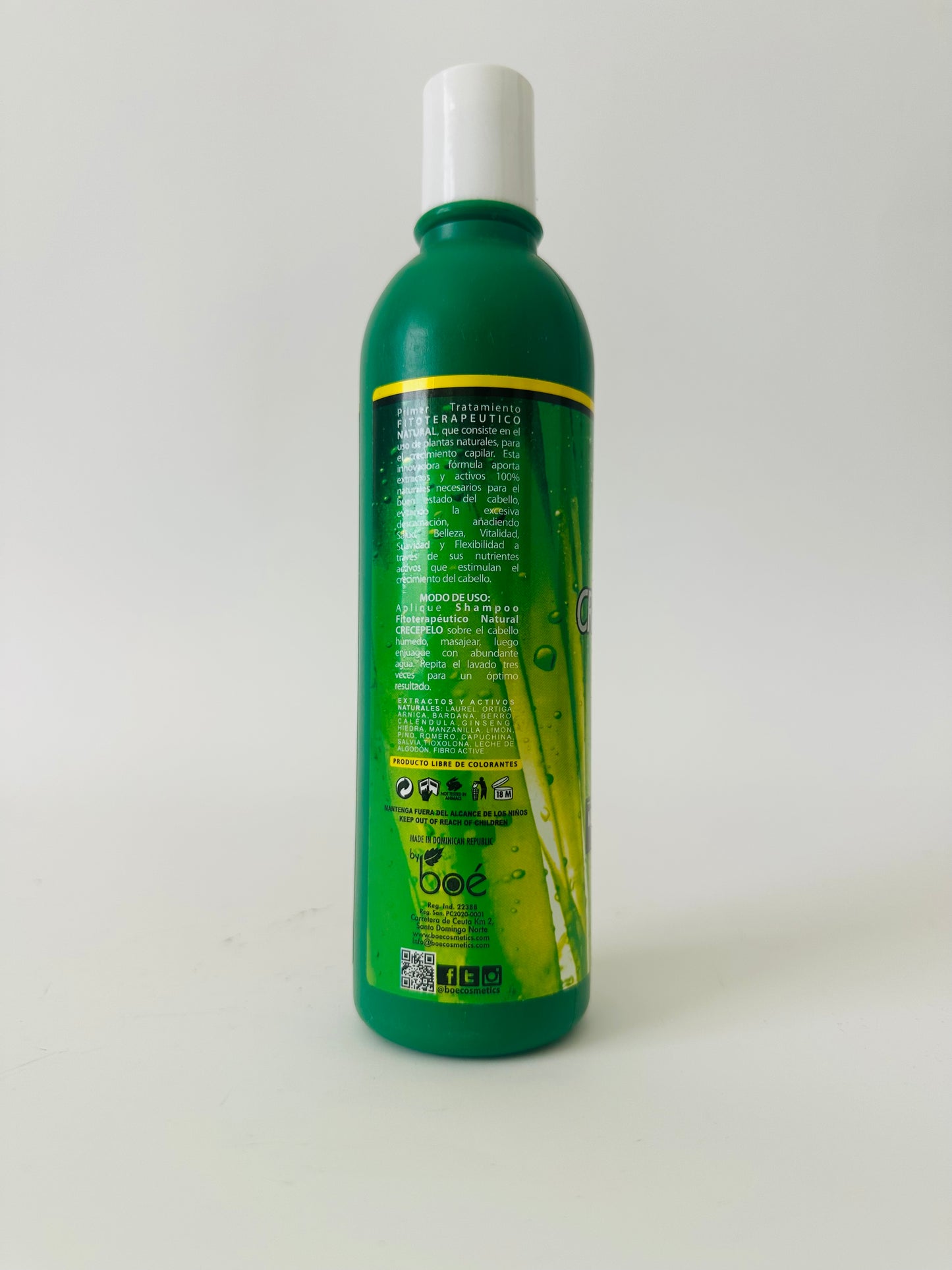 Boe Coesmtics Crece Pelo Shampoo Fitoterapeutico Natural Shampoo, 13.2 Fluid Ounce