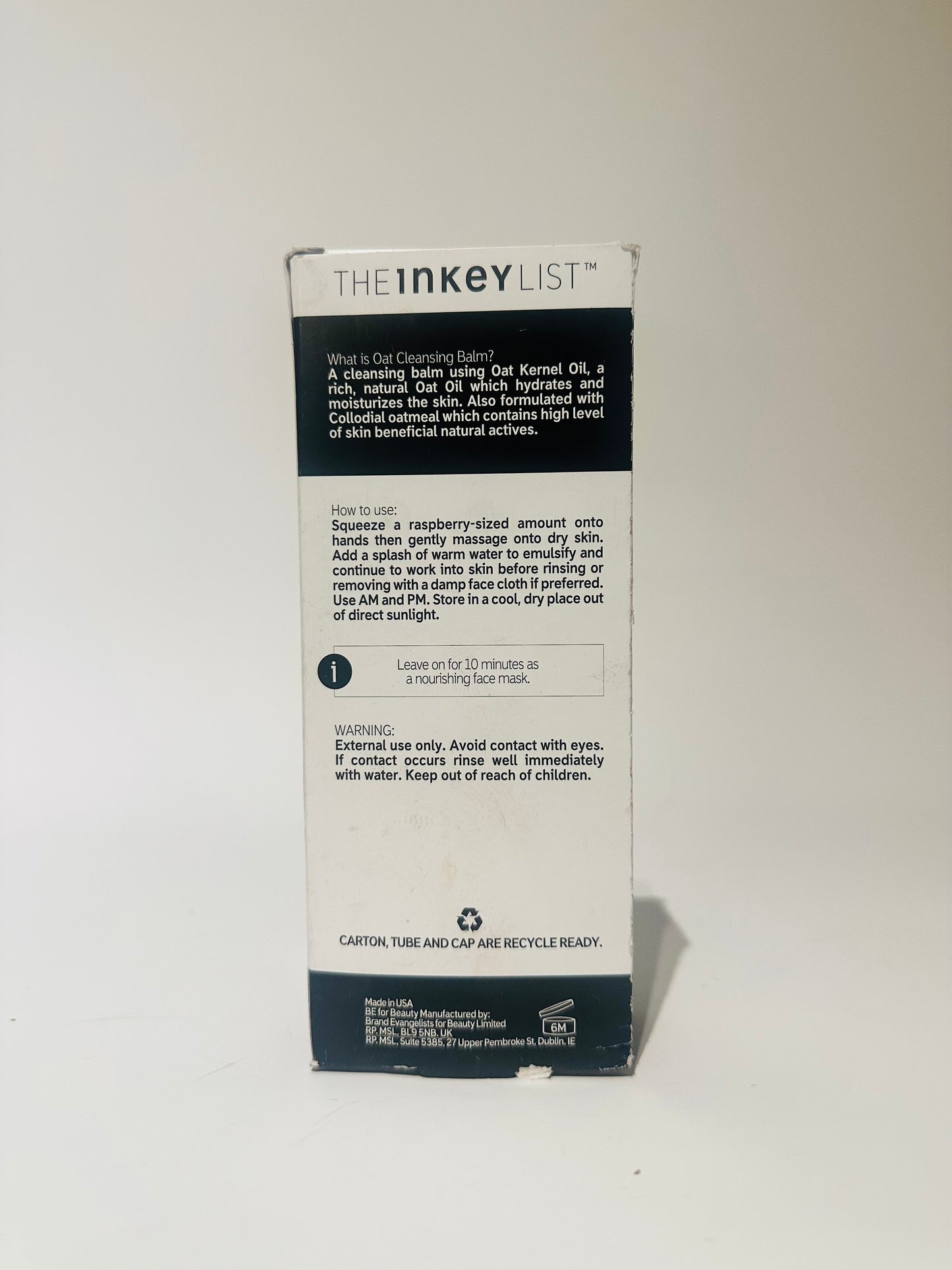 The INKEY List Oat Makeup Removing Cleansing Balm 5 oz/ 150 mL