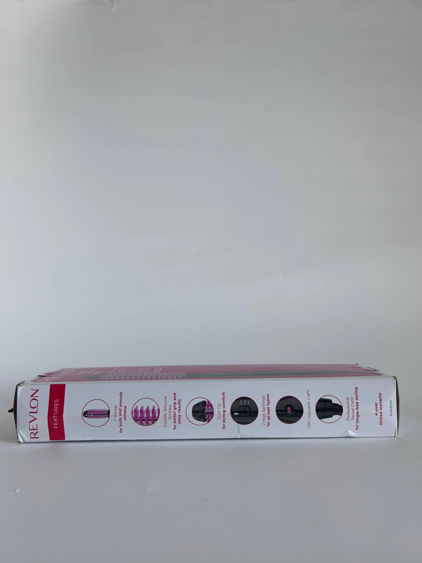 REVLON Silicone Bristle Heated Hair Styling Brush | Fast, Long Lasting Volume for Easy Styling | 1" Barrel for Full Body and Smooth Styles (Black/Pink)