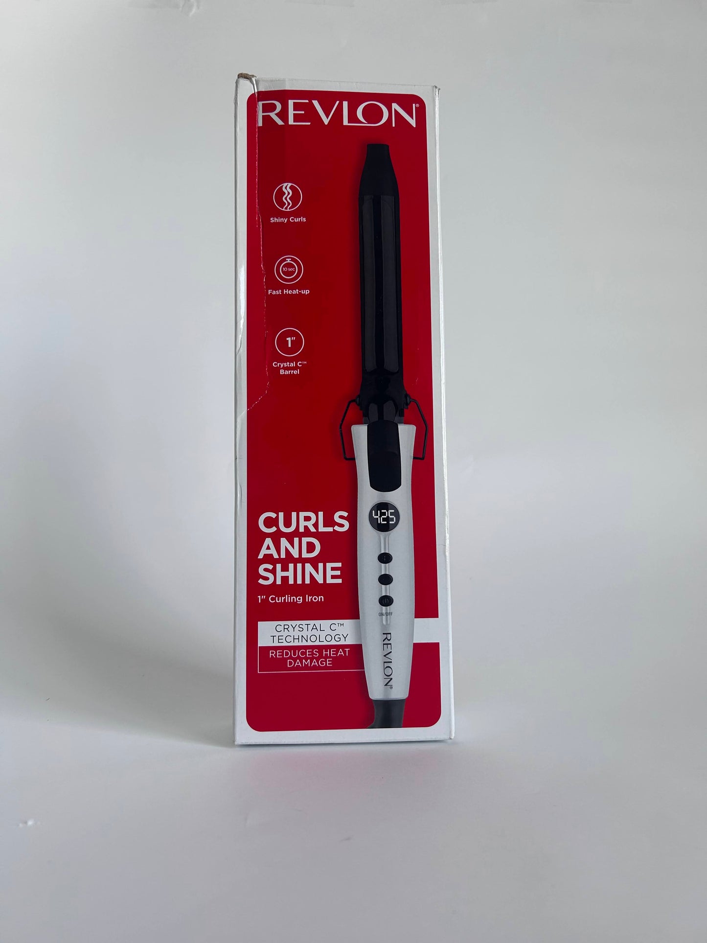 Revlon Crystal C + Ceramic Hair Curling Iron | Long-Lasting Shine and Less Frizz, (1 in)