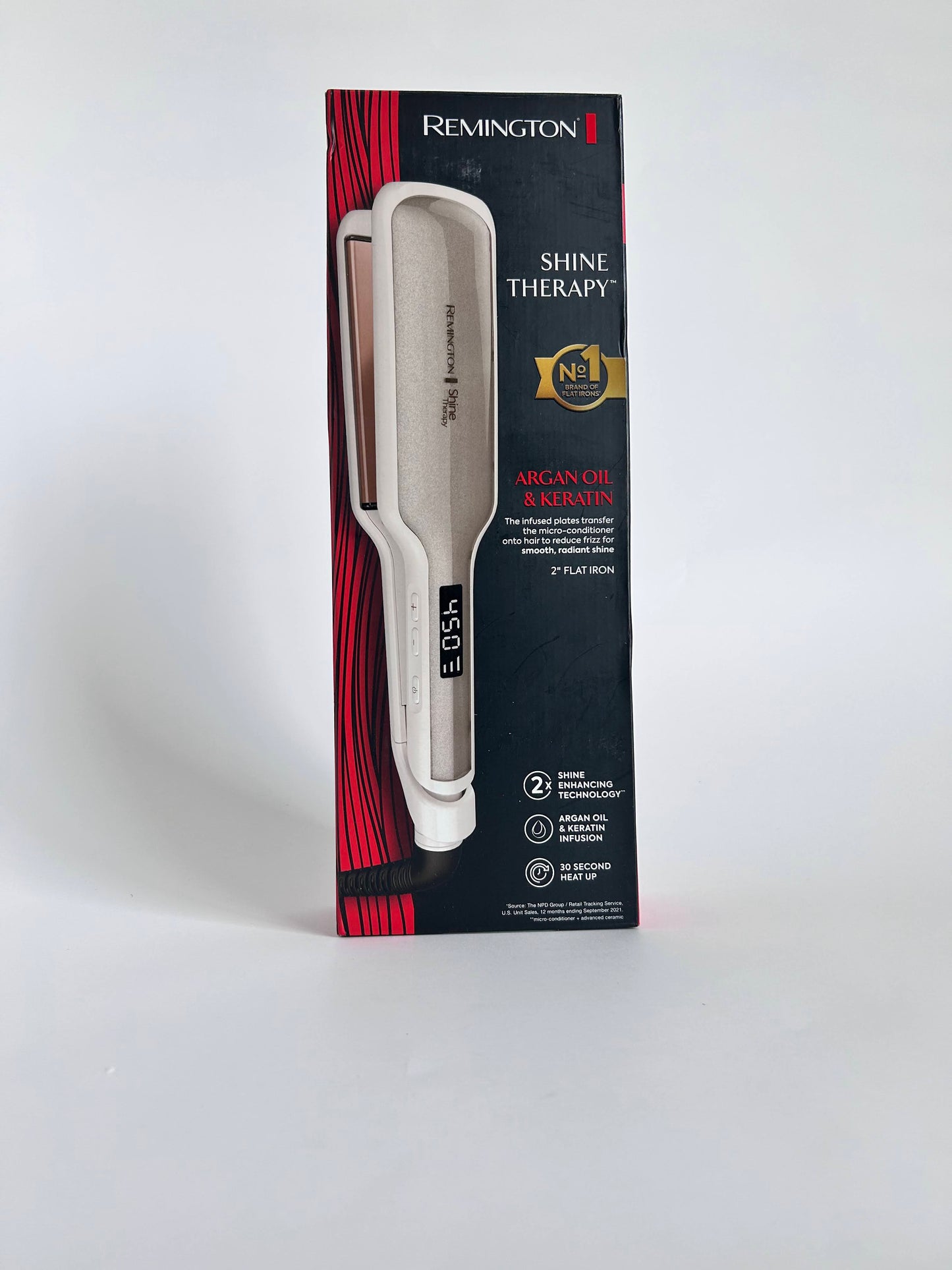 Remington Shine Therapy 2-in Hair Straightener Iron, Flat Iron for Hair Infused with Argan Oil & Keratin, Professional Ceramic Flat Iron for Less Frizz, Shinier & Smoother Hair