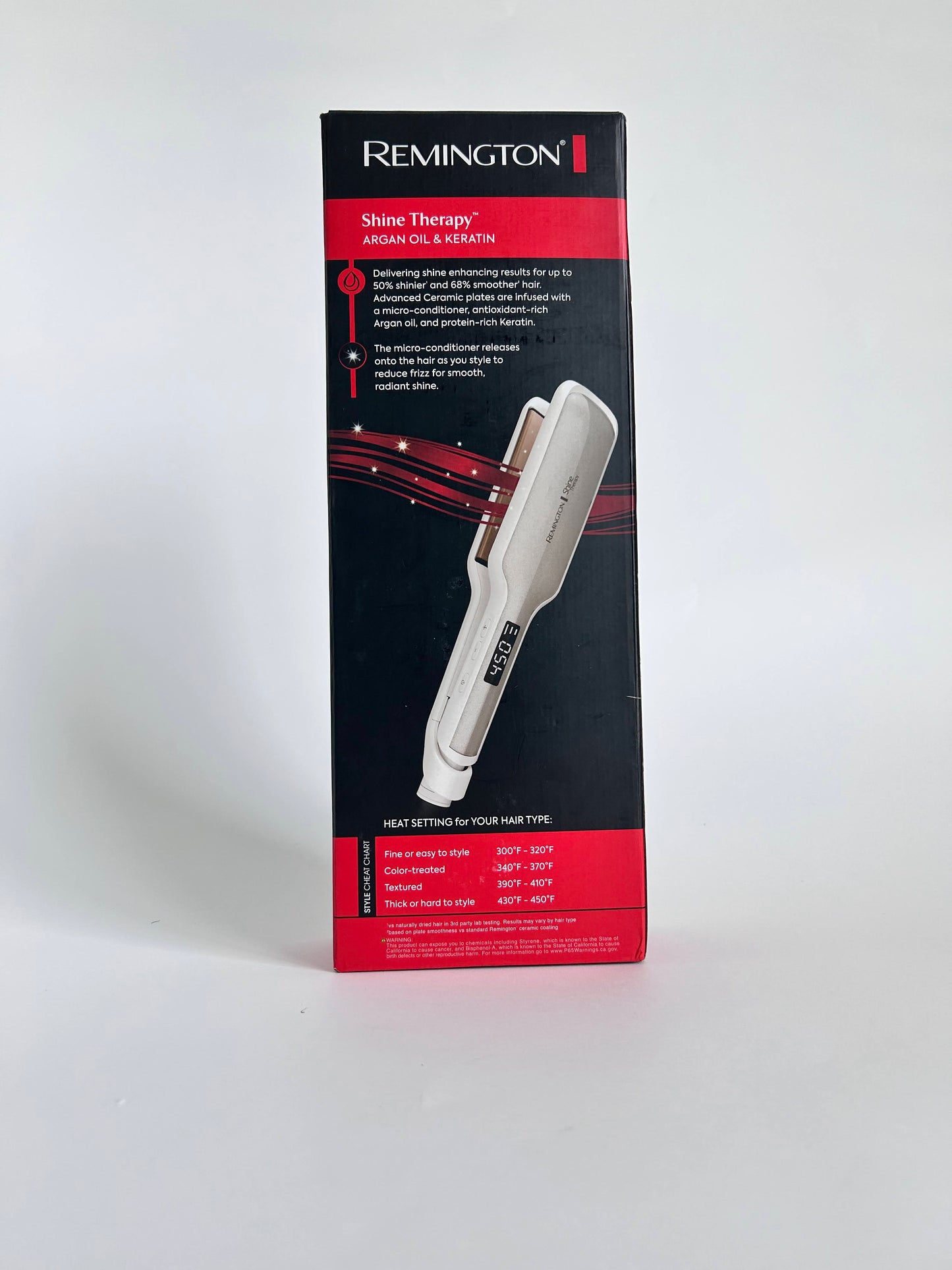 Remington Shine Therapy 2-in Hair Straightener Iron, Flat Iron for Hair Infused with Argan Oil & Keratin, Professional Ceramic Flat Iron for Less Frizz, Shinier & Smoother Hair