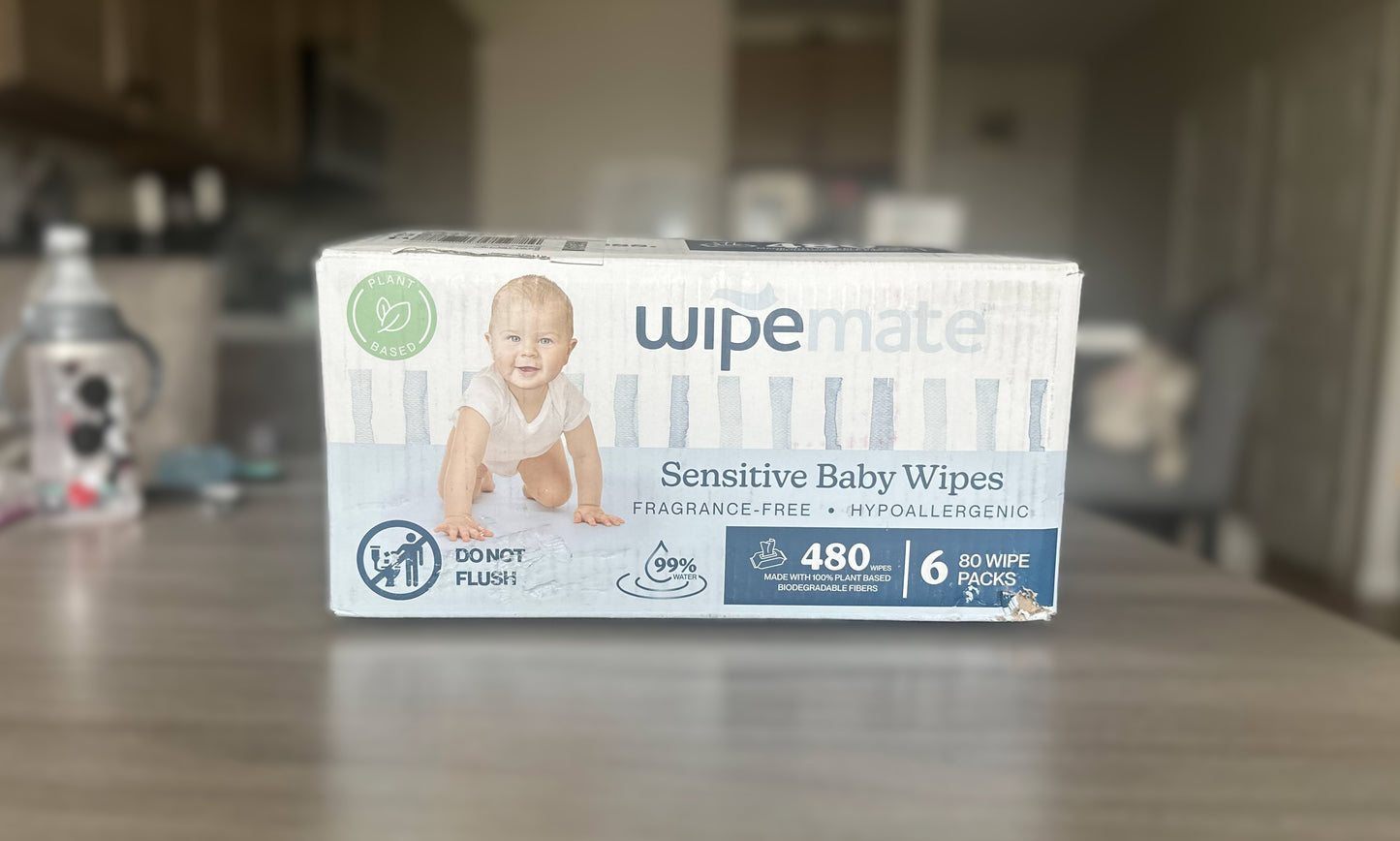 Wipemate Sensitive Baby Wipes, 6 Flip-Top Packs (480 Count)