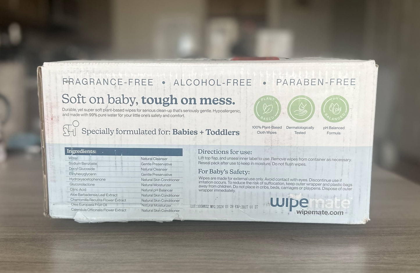 Wipemate Sensitive Baby Wipes, 6 Flip-Top Packs (480 Count)
