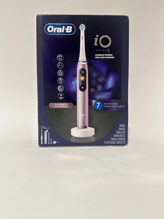 Oral-B iO Series 9 Electric Toothbrush with 3 Replacement Brush Heads, Rose Quartz